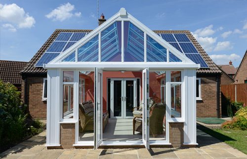 A white conservatory installed by Turkington