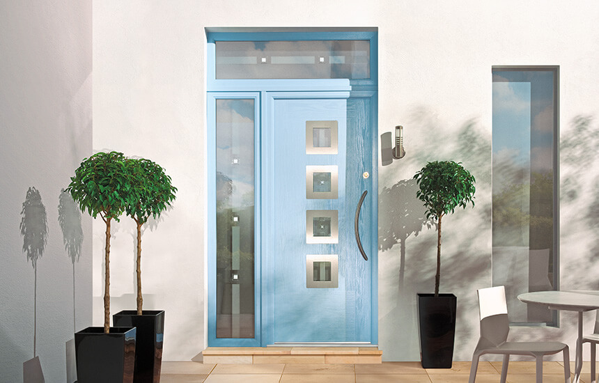 Light blue contemporary composite door