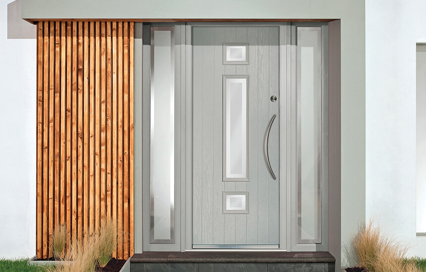 Grey contemporary composite door