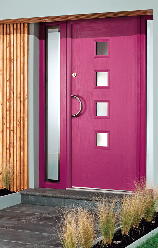 Modern pink contemporary composite door