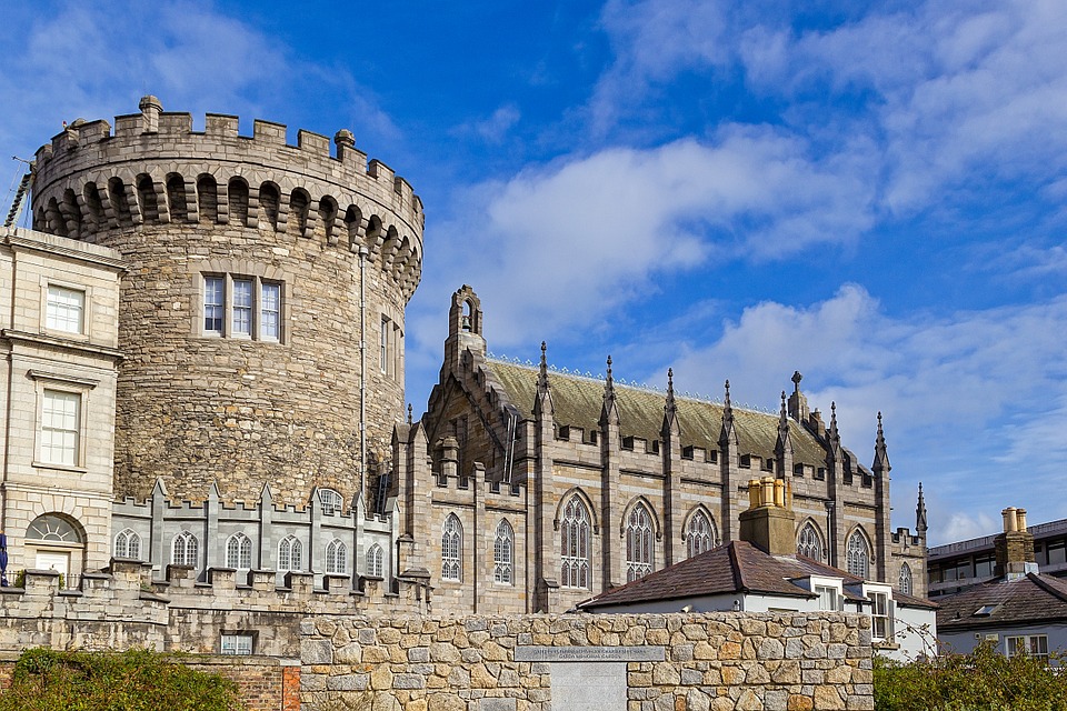 Dublin castle blue sky