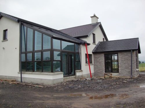 Outside a large glazing project in Galloway.