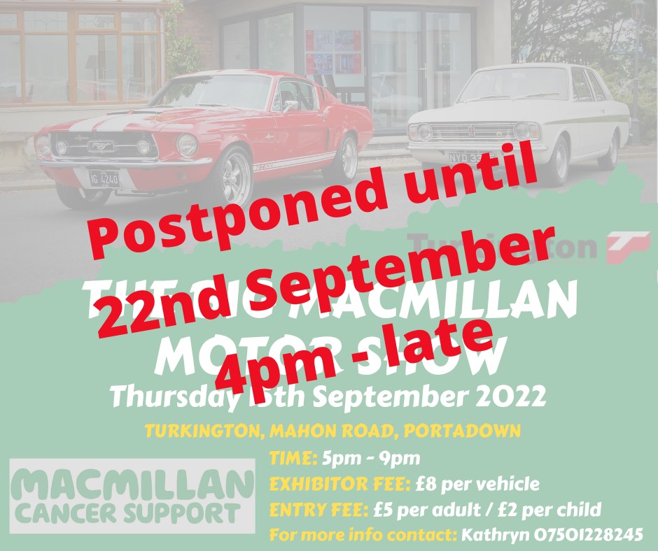 Macmillan motor show has been postponed