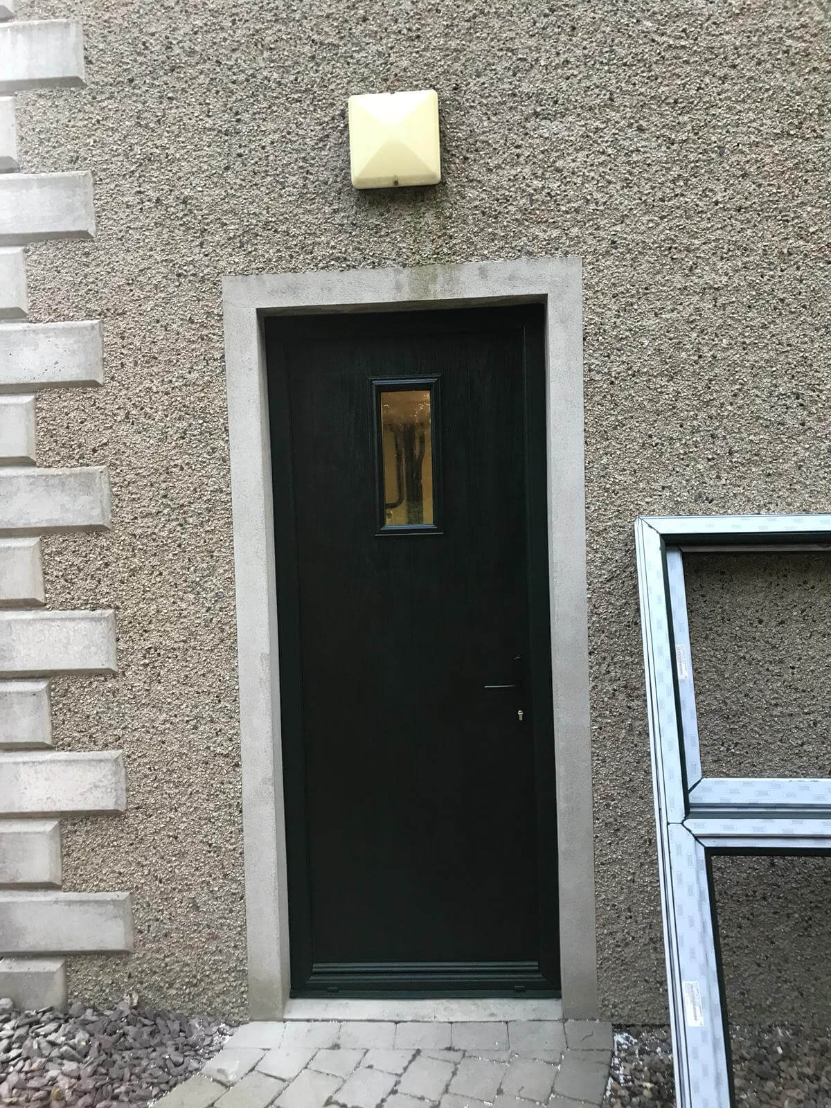 black front door